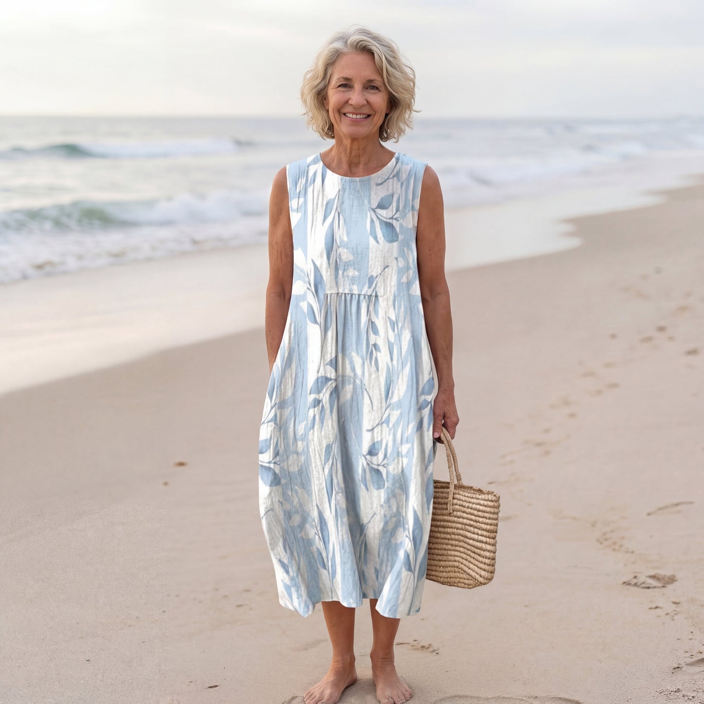 Robe midi à motifs feuilles Joy™