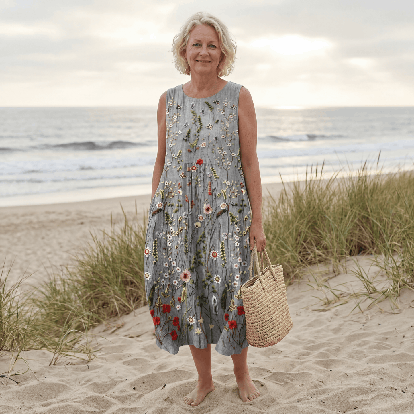 Robe midi à fleurs sauvages Cara™