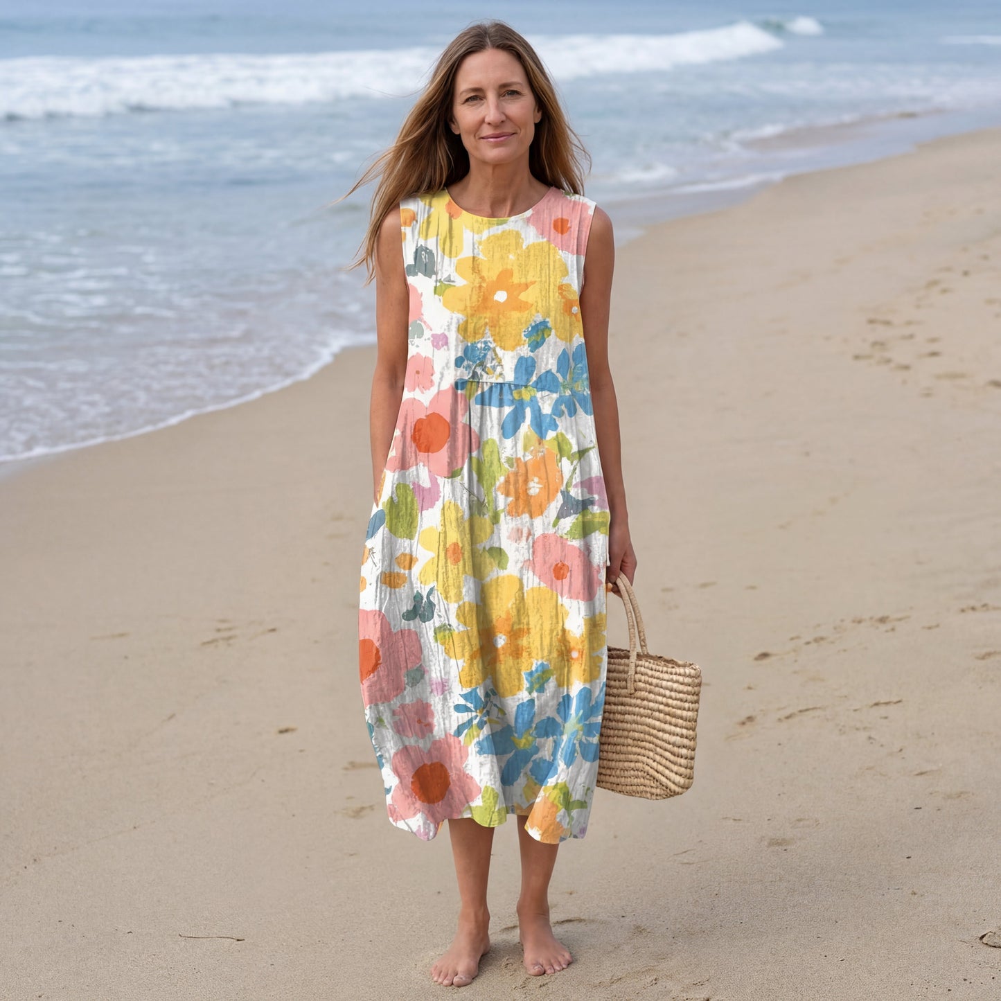 Robe midi Ella™ à fleurs pastel