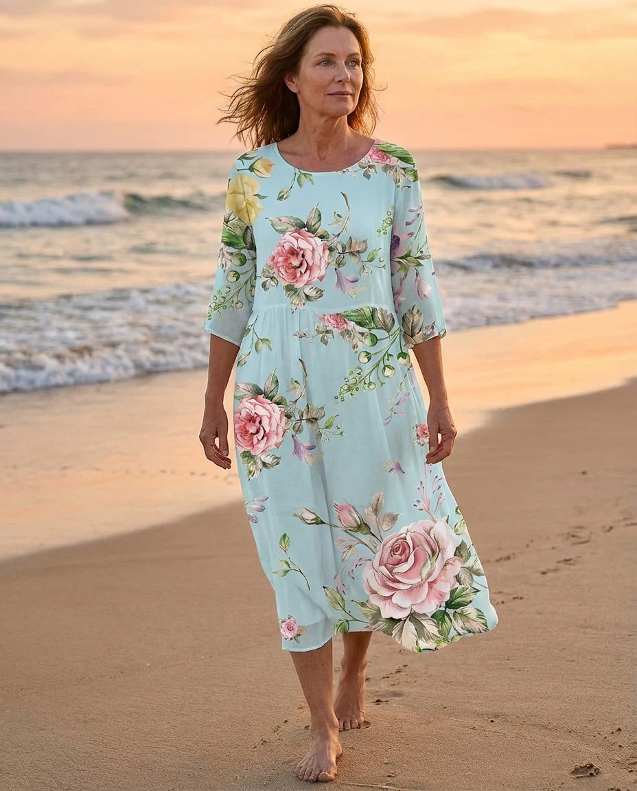 Keely | Blumenkleid Sonnenuntergang