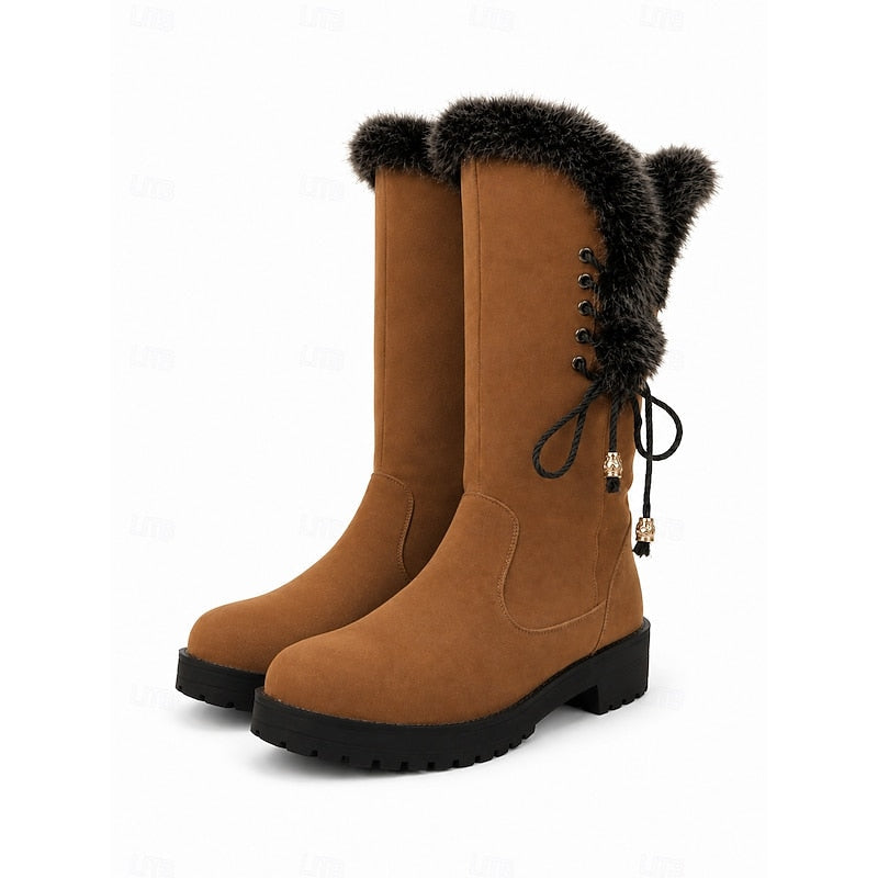 Meredith | Bottes d’hiver montant jusqu’aux genoux avec bordure en fourrure
