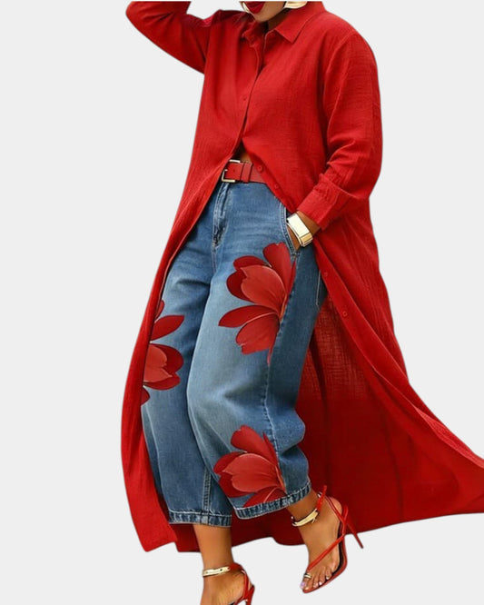 Céliane™ | Ensemble robe et pantalon en jean