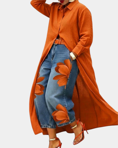 Céliane™ | Ensemble robe et pantalon en jean
