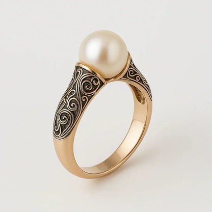 Kalista™ | Bague vintage dorée ornée de perles