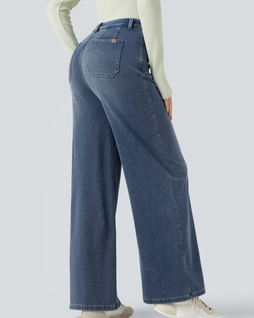 Virelle™ | Jean jambe large bleu azur