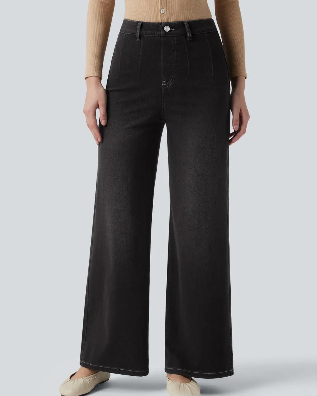 Virelle™ | Jean jambe large bleu azur