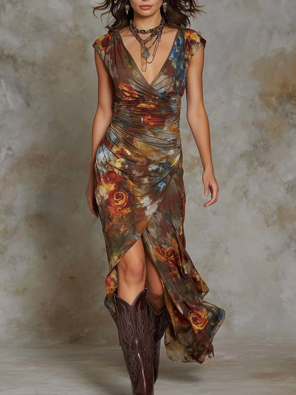 Festival™ | Robe midi plissée fleurie