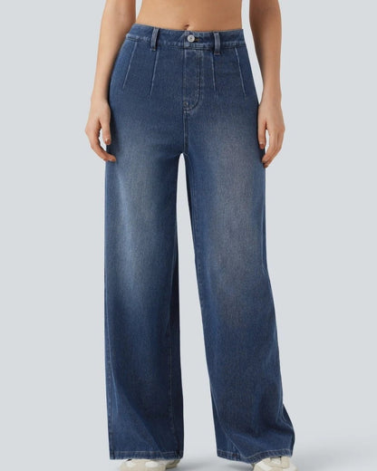 Virelle™ | Jean jambe large bleu azur