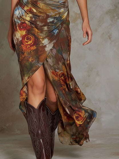 Festival™ | Robe midi plissée fleurie