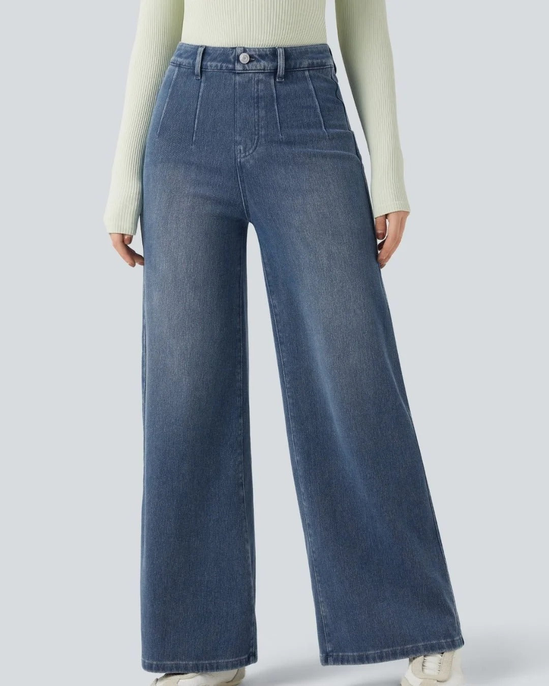 Virelle™ | Jean jambe large bleu azur