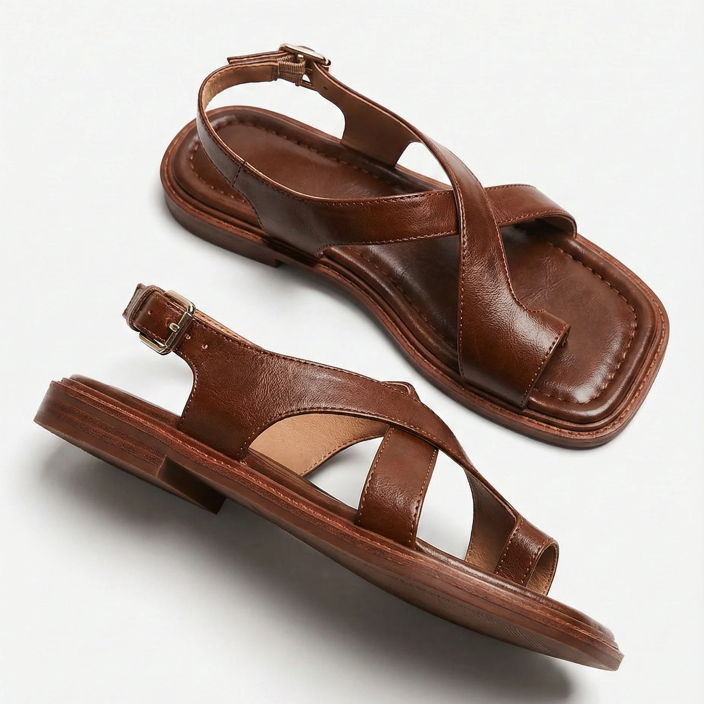 RABIA™ | SANDALES CROISÉES EN CUIR ITALIEN