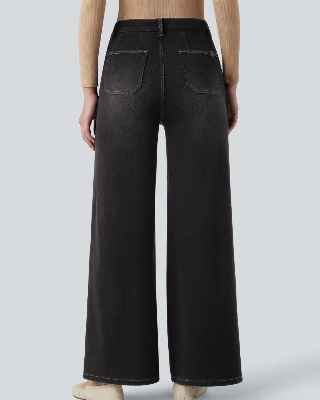 Virelle™ | Jean jambe large bleu azur