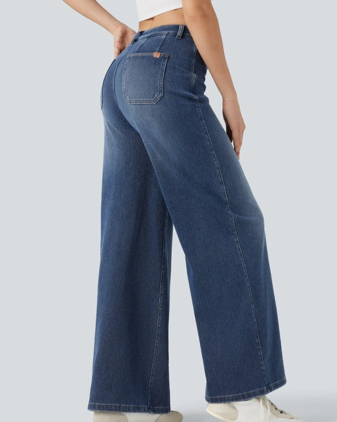 Virelle™ | Jean jambe large bleu azur