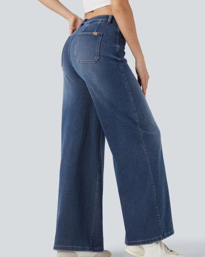 Virelle™ | Jean jambe large bleu azur