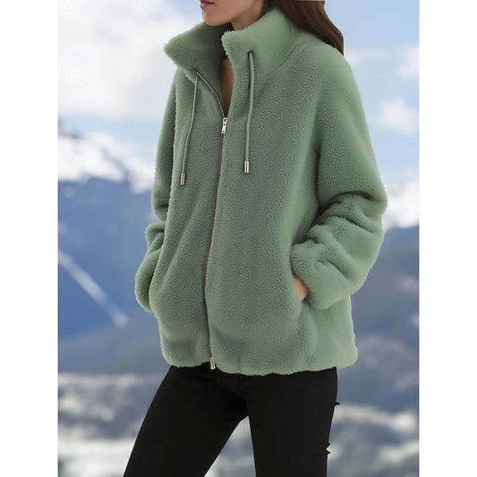 Marnie | Manteau douillet à col montant et fermeture éclair