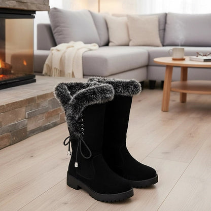Meredith | Bottes d’hiver montant jusqu’aux genoux avec bordure en fourrure