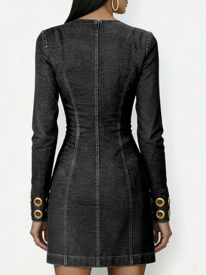 Sabine™ | Robe en jean col rond