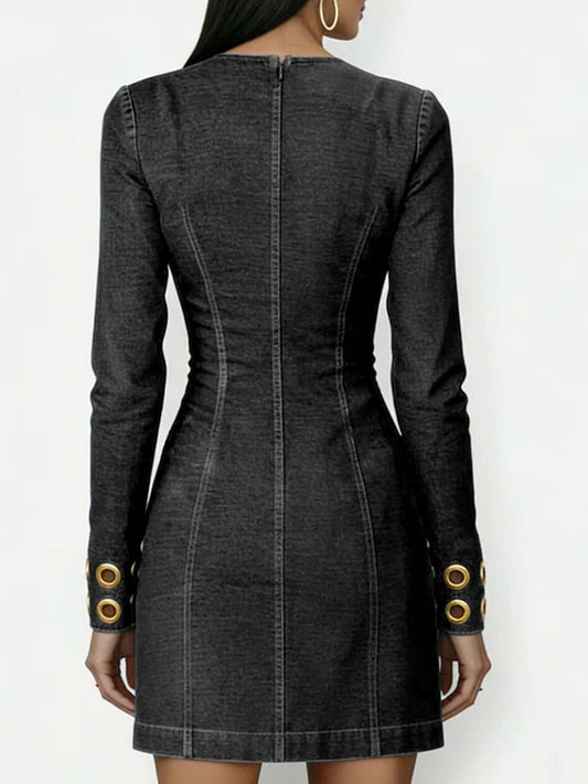 Sabine™ | Robe en jean col rond
