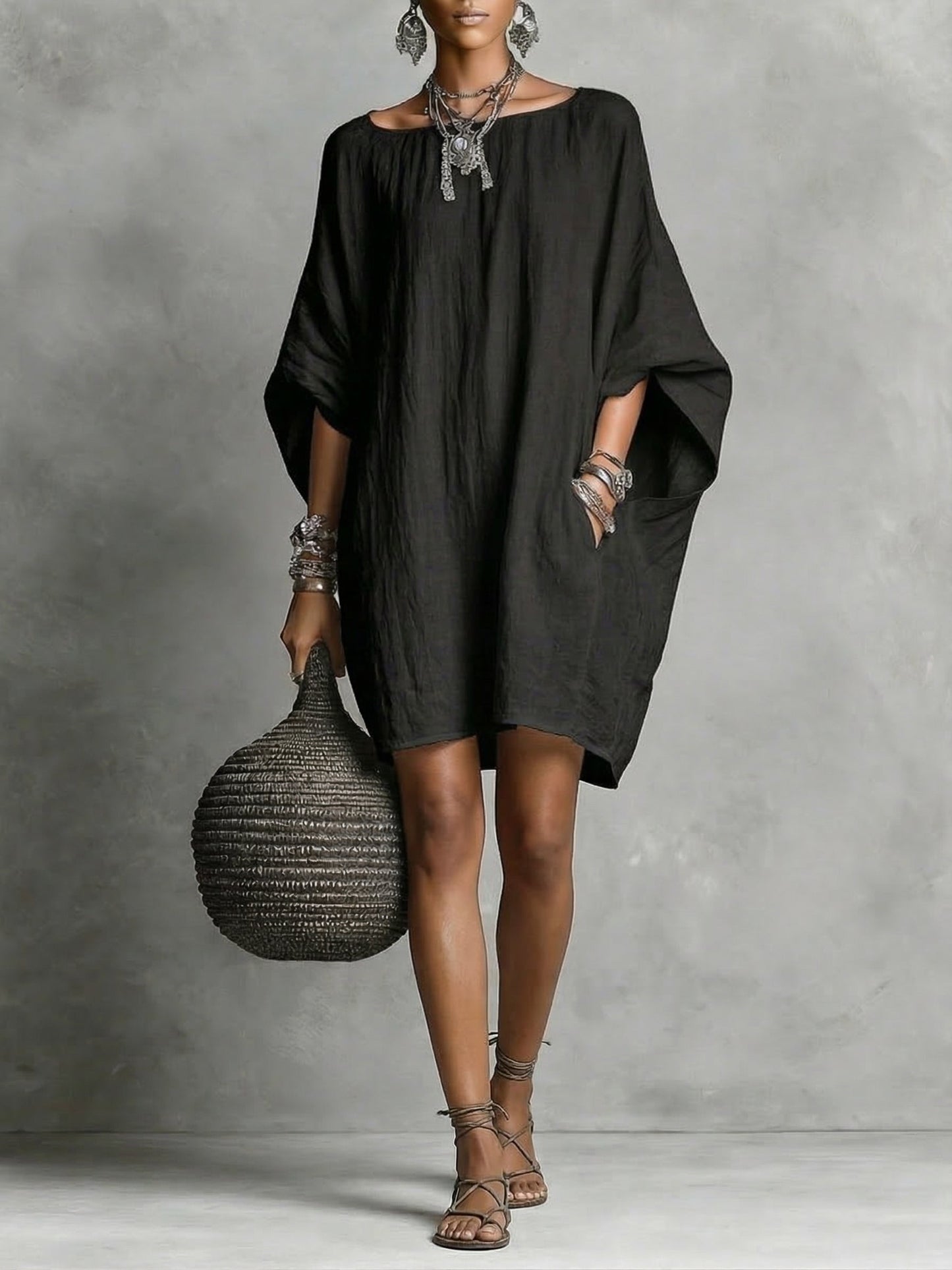 Samira™ | Robe coton &amp; lin décontractée