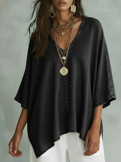 Margot™ | Chemise en denim col V