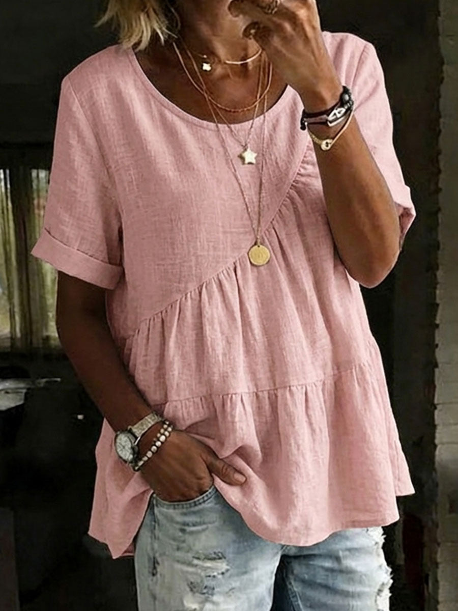 Dalia™ | Chemise ample coton &amp; lin à cordon