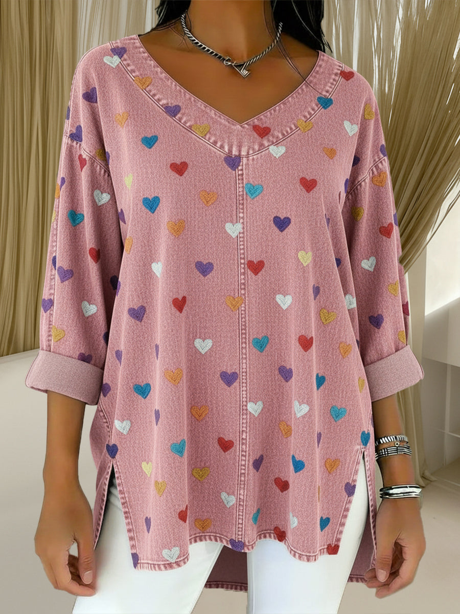 Soraya™ | Top en denim col V