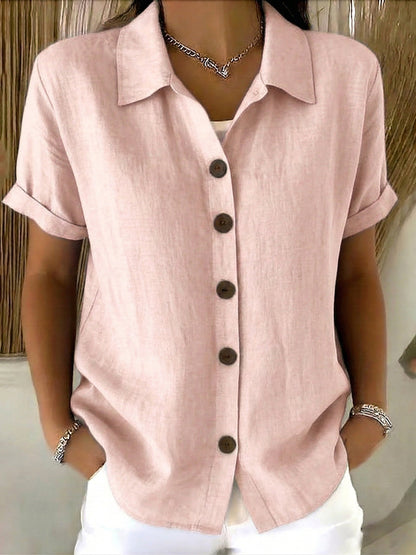 Aya™ | Chemise boutonnée lin &amp; coton