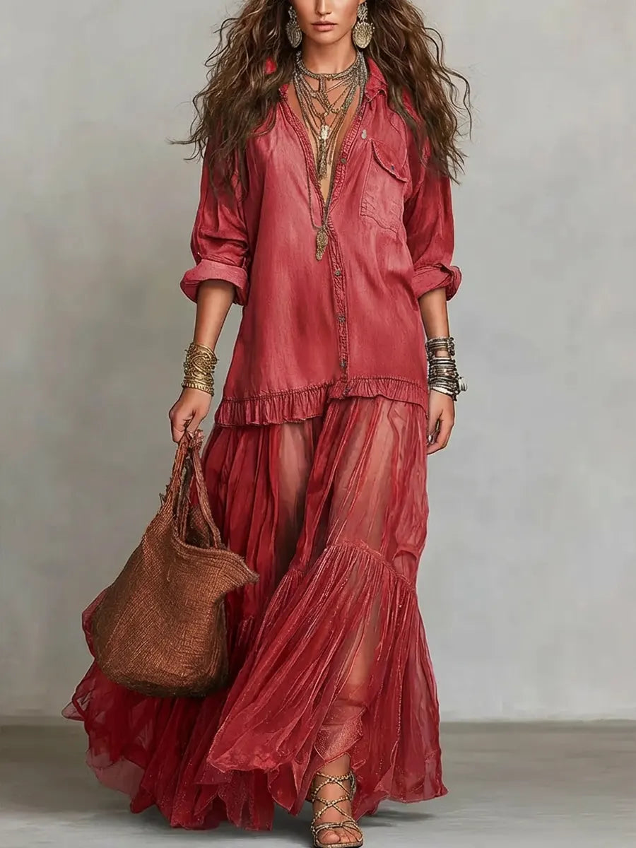 Eva™ | Robe maxi en jean