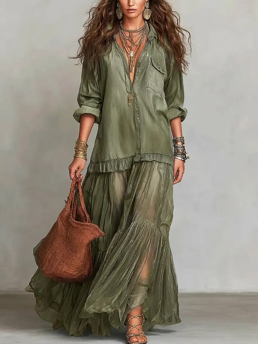 Eva™ | Robe maxi en jean