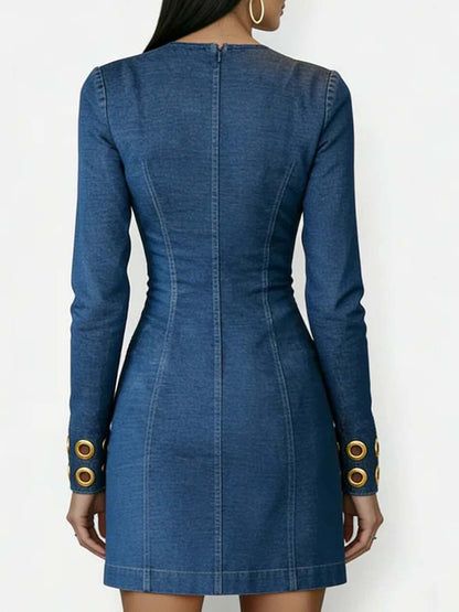 Sabine™ | Robe en jean col rond