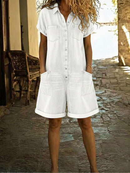 Zahra™ | Combinaison-short en denim
