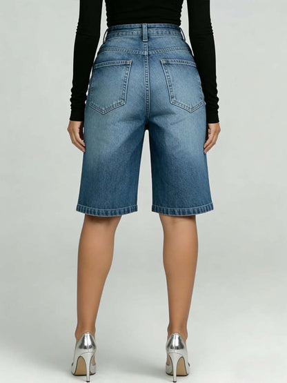 Léa™ | Short en jean taille haute
