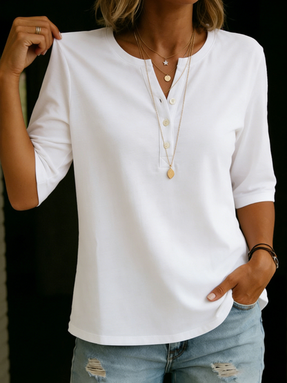 Louna™ | T-shirt Henley en coton