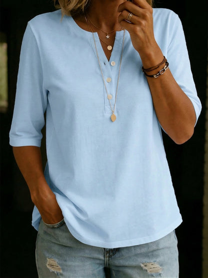 Louna™ | T-shirt Henley en coton