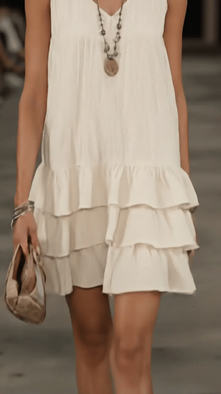 Nisrine™ | Robe sans manches coton &amp; lin