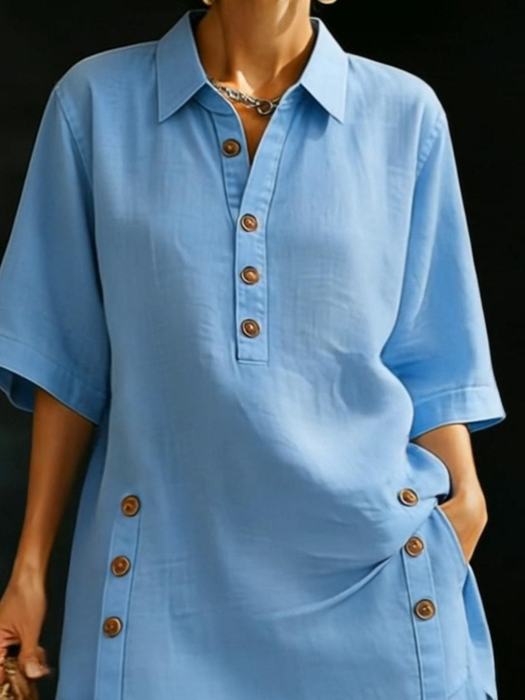 Léa™ | Ensemble chemise &amp; short lin