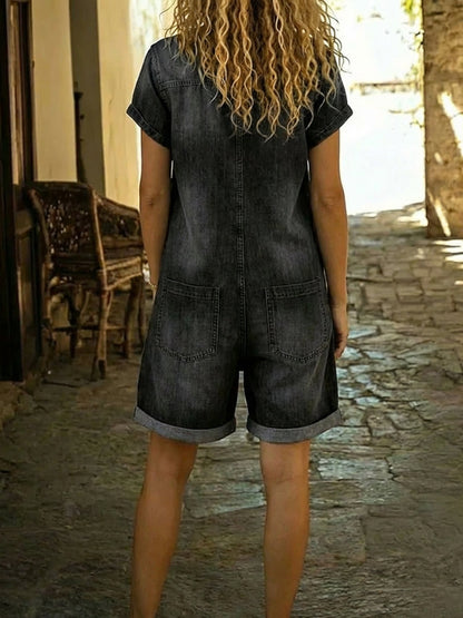 Zahra™ | Combinaison-short en denim