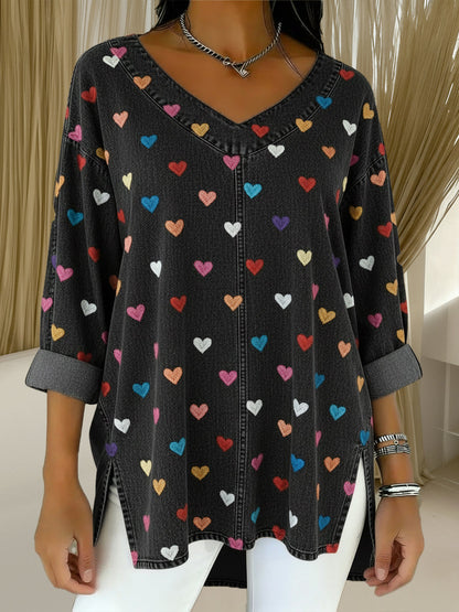Soraya™ | Top en denim col V