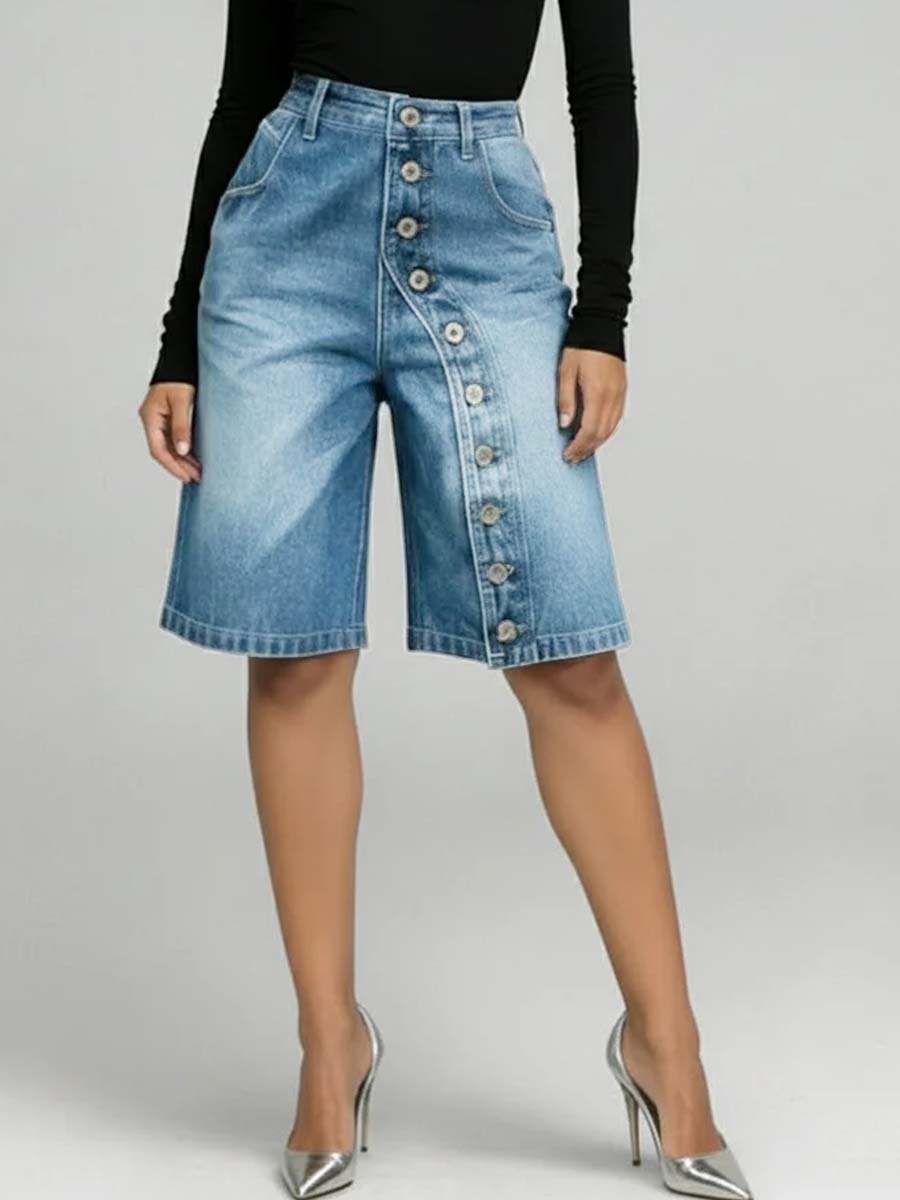 Léa™ | Short en jean taille haute