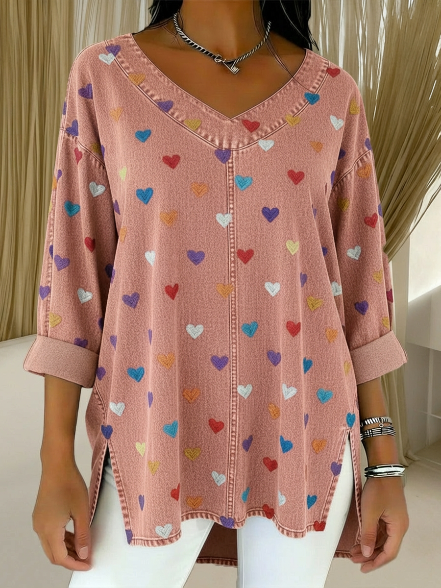 Soraya™ | Top en denim col V