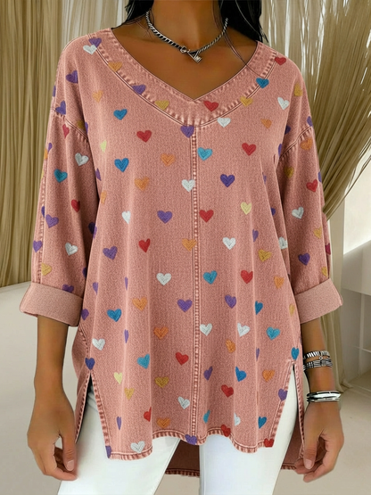 Soraya™ | Top en denim col V