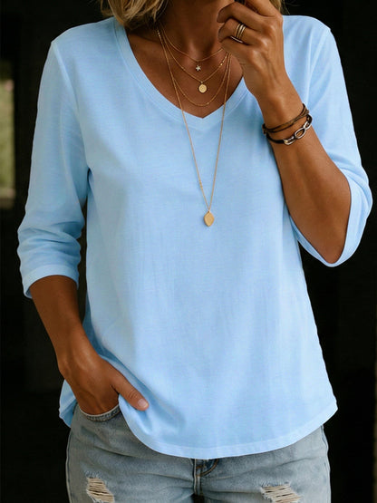 Lina™ | T-shirt col V en coton