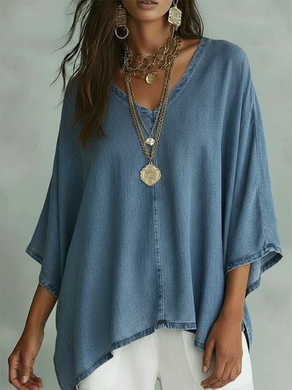 Margot™ | Chemise en denim col V