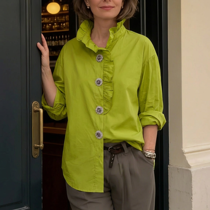 Eva™ | Chemise coton à col à volants