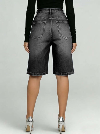 Léa™ | Short en jean taille haute