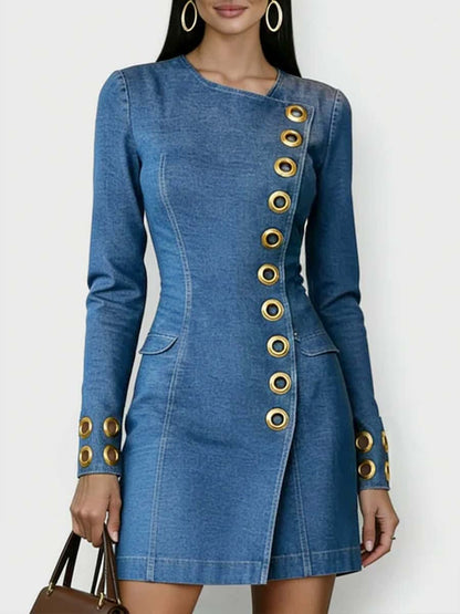 Sabine™ | Robe en jean col rond