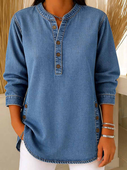 Amira™ | Chemise en jean col V