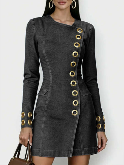 Sabine™ | Robe en jean col rond
