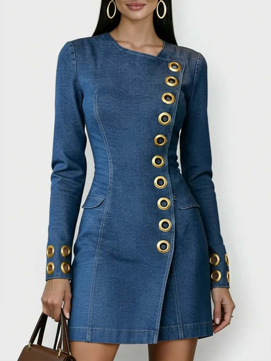 Sabine™ | Robe en jean col rond