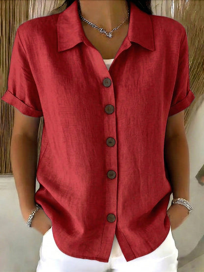 Aya™ | Chemise boutonnée lin &amp; coton